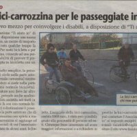 La bici-carrozzella per le passegiate in due da Il Biellese del 09/01/2015