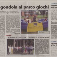 Una gondola al parco giochi da Il Biellese del 17/07/2009