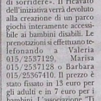 Cena del Sorriso per i bimbi disabili da La Provincia del 19/11/2003